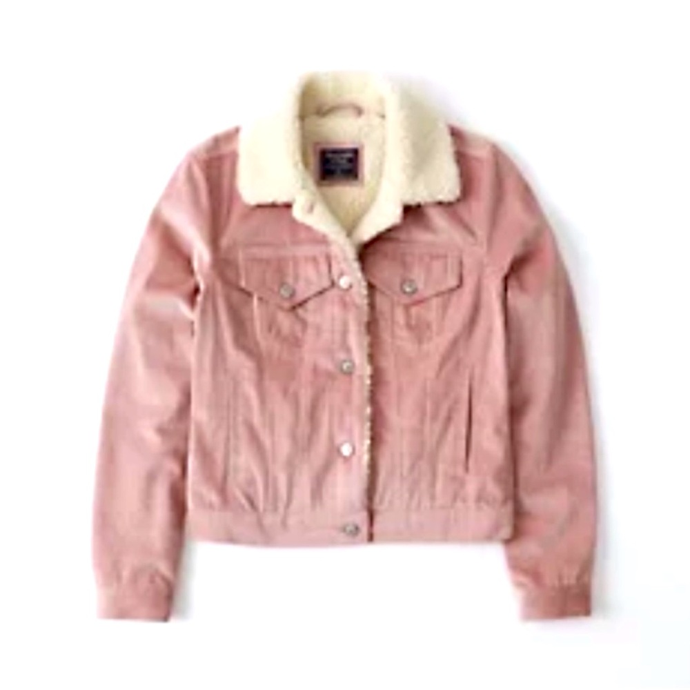 Abercrombie Kids Sherpa Lined Corduroy Trucker Jacket, size 7/8.
